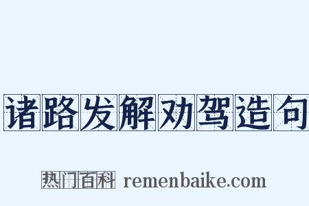 诸路发解劝驾造句是什么意思的图片